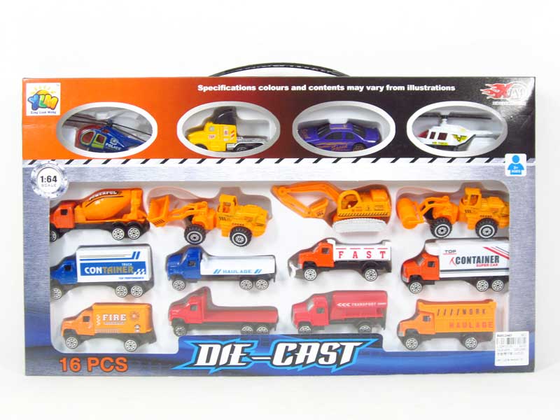 Die Cast Car Free Wheel(16in1) toys