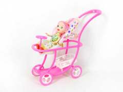Free Wheel Go-cart & 3inch Doll