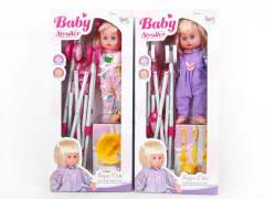 Baby Go-cart & 16inch Doll W/S(2S) toys