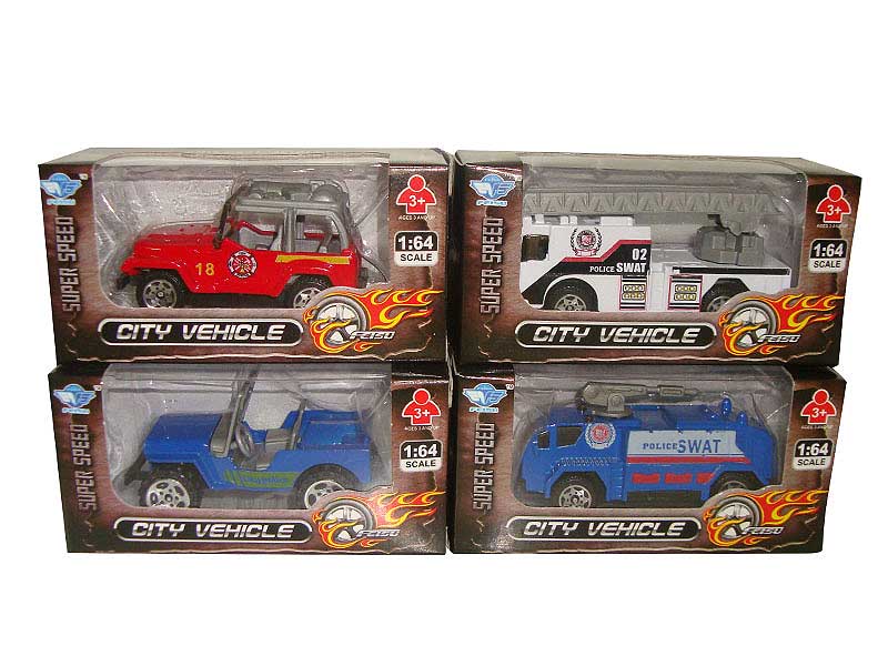 1:64 Die Cast Car Free Wheel(4S) toys