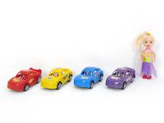 Free Wheel Sports Car & Doll(4in1) toys