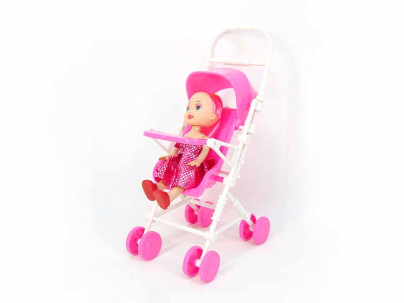 Free Wheel Pram & Doll(2C) toys