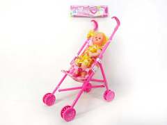Baby Go-Cart & 18inch Doll