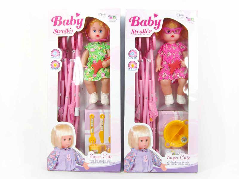 Go-cart & 14inch Doll W/S(2S) toys