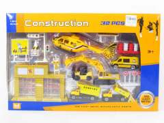 1:64 Die Cast Construction Truck Set Free Wheel