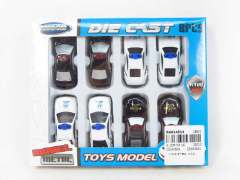 1:100 Die Cast Police Car Free Wheel(8in1) toys