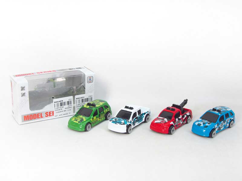 1:64 Die Cast Police Car Free Wheel(4S4C) toys
