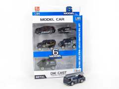 Die Cast Police Car Free Wheel(6in1) toys