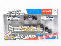 Die Cast Police Car & Truck Free Wheel(2S)