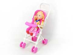 Free Wheel Go-cart & 3inch Doll