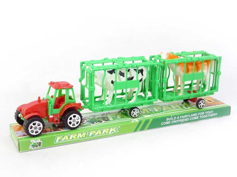 Free Wheel Farmer Truck Tow Animal(2C) toys