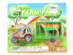 Free Wheel Farmer Truck Tow Animal(2S2C) toys