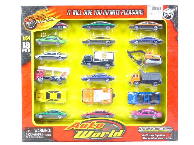 Die Cast Car Free Wheel(18in1) toys