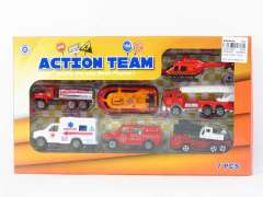 Die Cast Fire Engine Free Wheel(7in1) toys
