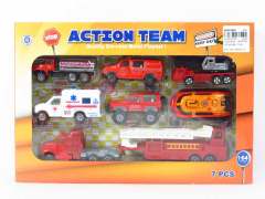 Metal Free Wheel Fire Engine（7in1） toys