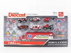 Die Cast Ambulance Set Free Wheel toys