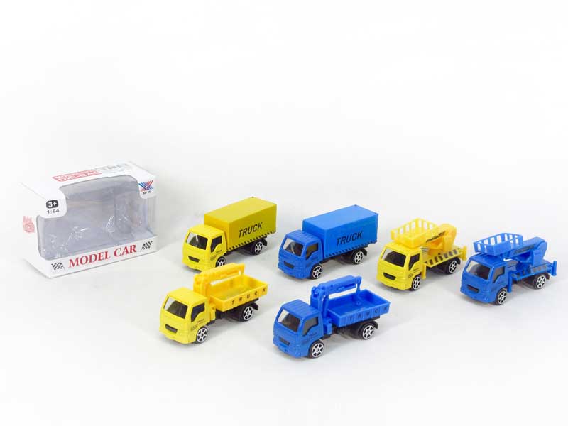 1:72 Die Cast Construction Truck Free Wheel(3S2C） toys