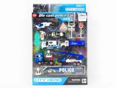 Die Cast Police Car Free Wheel