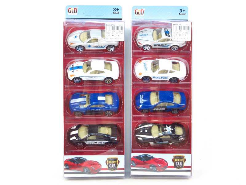 Die Cast Police Car Free Wheel(4in1) toys
