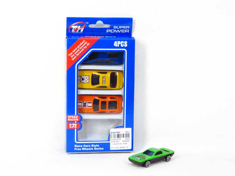 1:72 Die Cast Car Free Wheel(4in1) toys