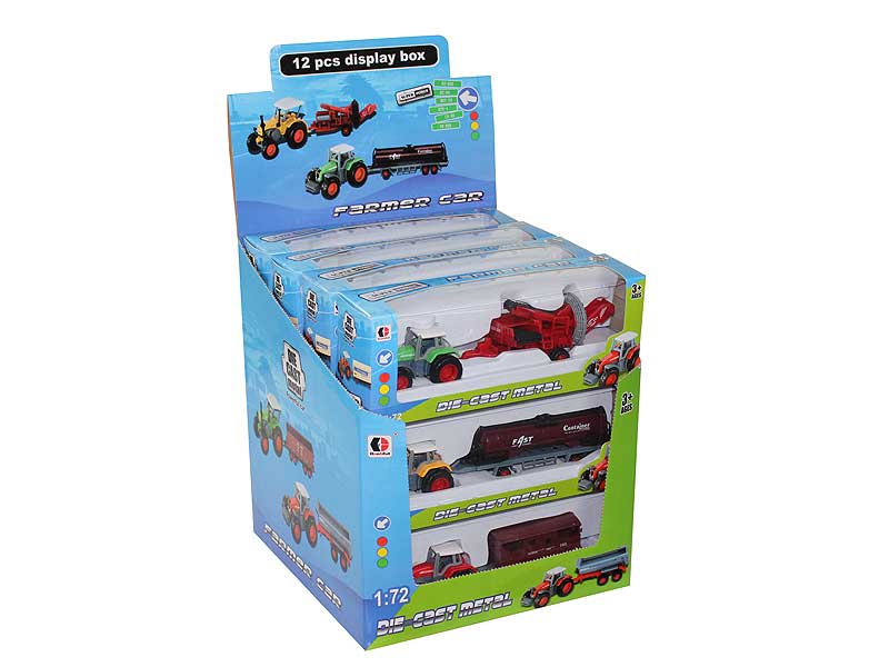 1:72 Die Cast Farmer Truck Free Wheel(12in1) toys