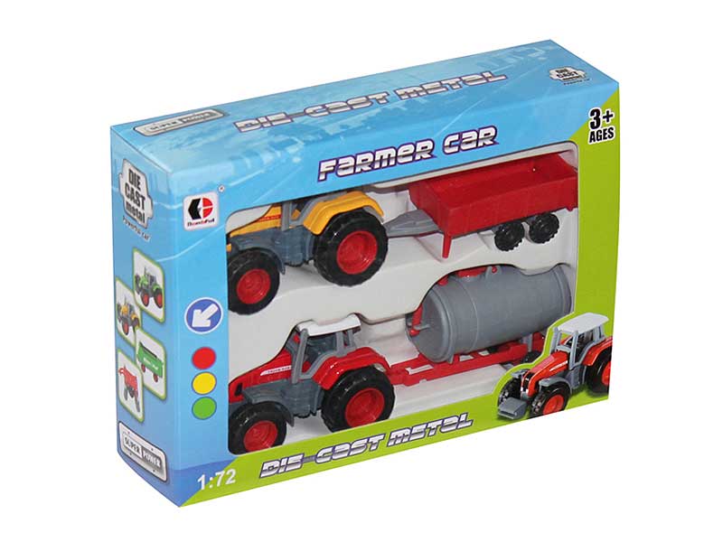 1:72 Die Cast Farmer Truck Free Wheel(2in1) toys