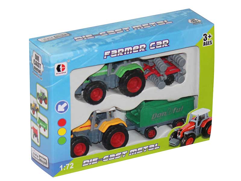 1:72 Die Cast Farmer Truck Free Wheel(2in1) toys