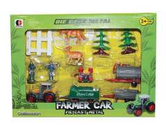 1:72 Die Cast Farmer Truck Set Free Wheel