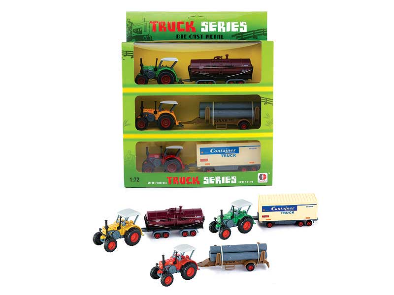 1:72 Die Cast Farmer Truck Free Wheel(3in1) toys