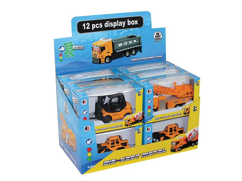 1:64 Die Cast Constrution Car Free Wheel(12in1) toys