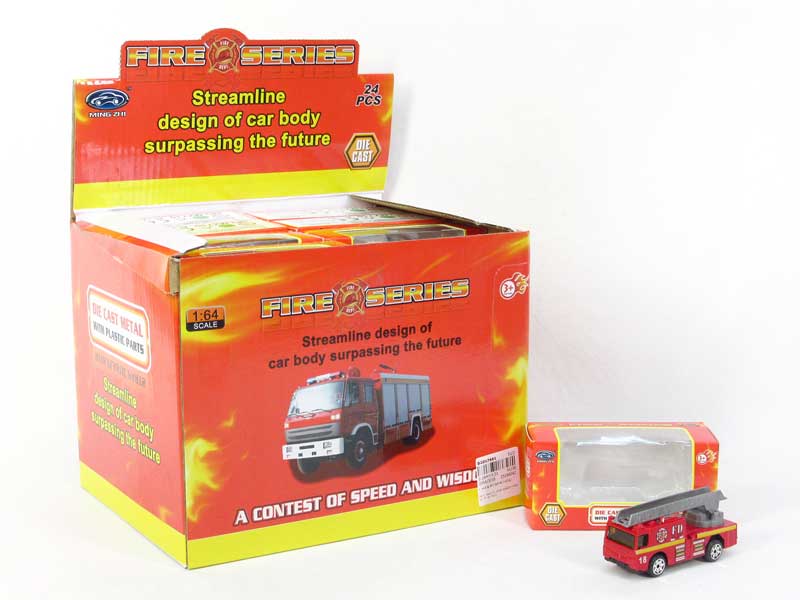 1:64 Die Cast Fire Engine Free Wheel(24in1) toys