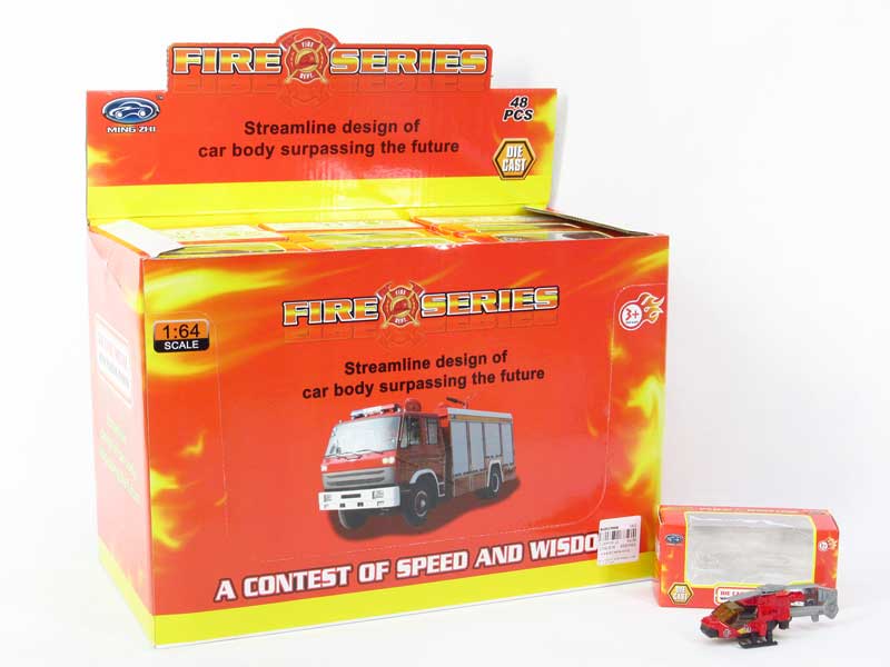 1:64 Die Cast Fire Engine Free Wheel(48in1) toys