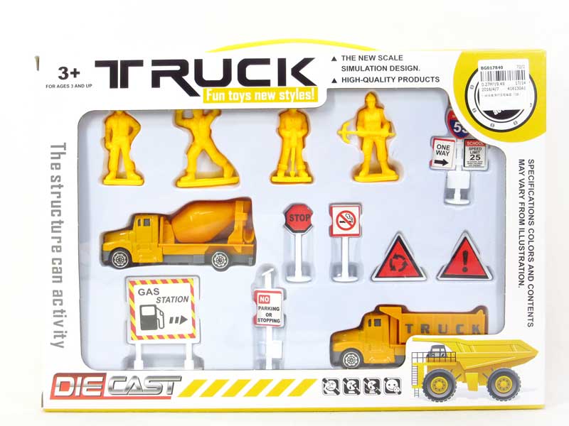 1:60 Die Cast Construction Truck Set Free Wheel(2S) toys
