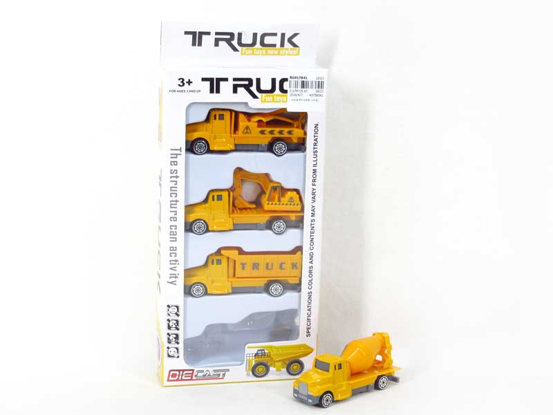 1:60 Die Cast Construction Truck Free Wheel(4in1) toys