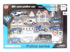 Die Cast Policer Car Set Free Wheel