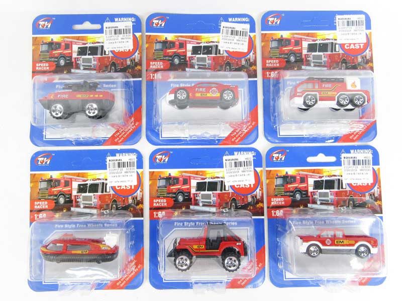 1:64 Die Cast Fire Engine Free Wheel(6S) toys