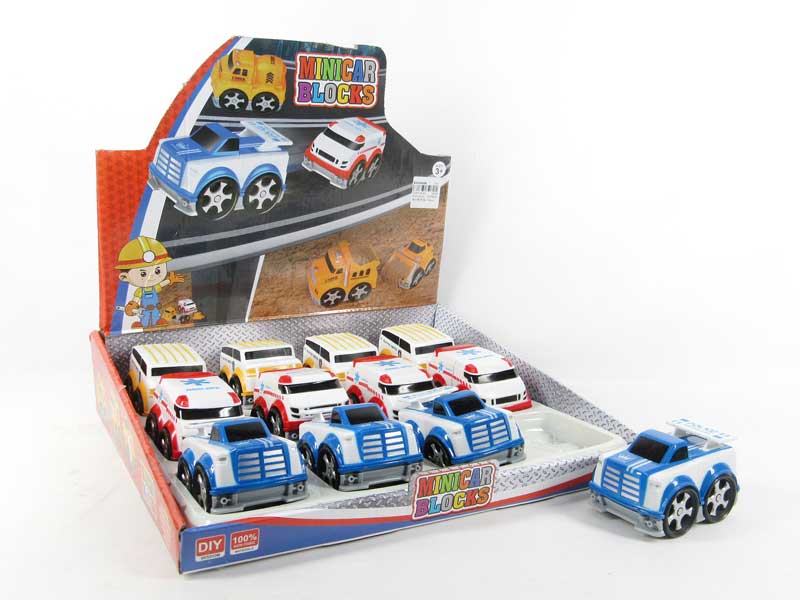Free Wheel Block Car(12pcs) toys