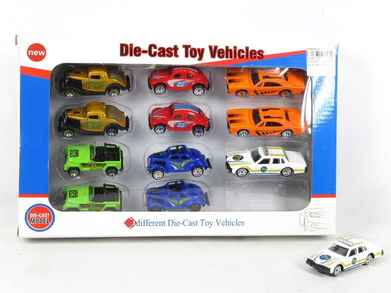 Die Cast Car Free Wheel(12pcs) toys