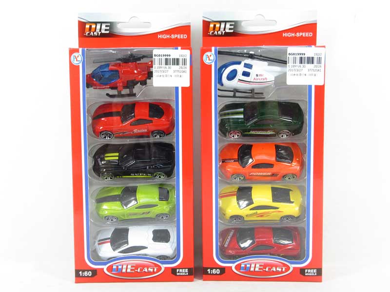 1:60 Die Cast Car Free Wheel(5in1) toys