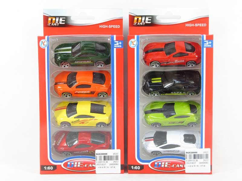 1:60 Die Cast Car Free Wheel(4in1) toys
