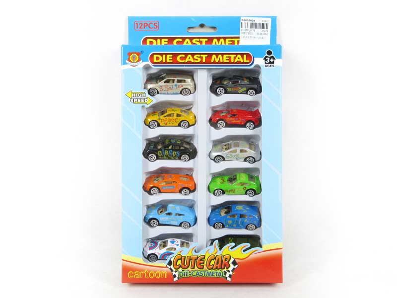 1:87 Die Cast Car Free Wheel(12in1) toys