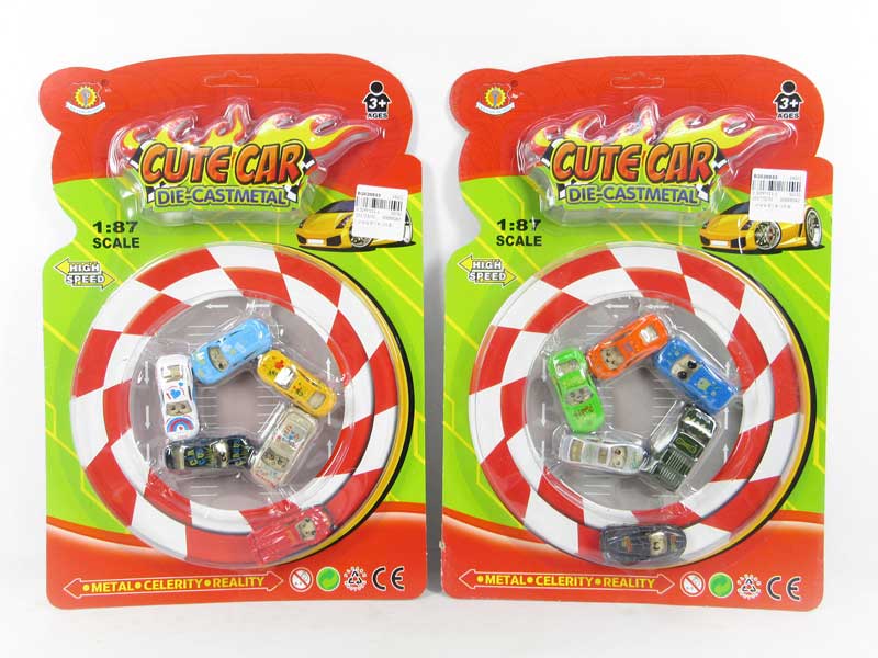 1:87 Die Cast Car Free Wheel(6in1) toys
