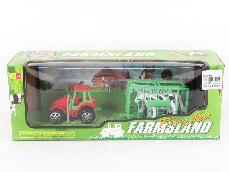 Free Wheel Farmer Tow Animal toys