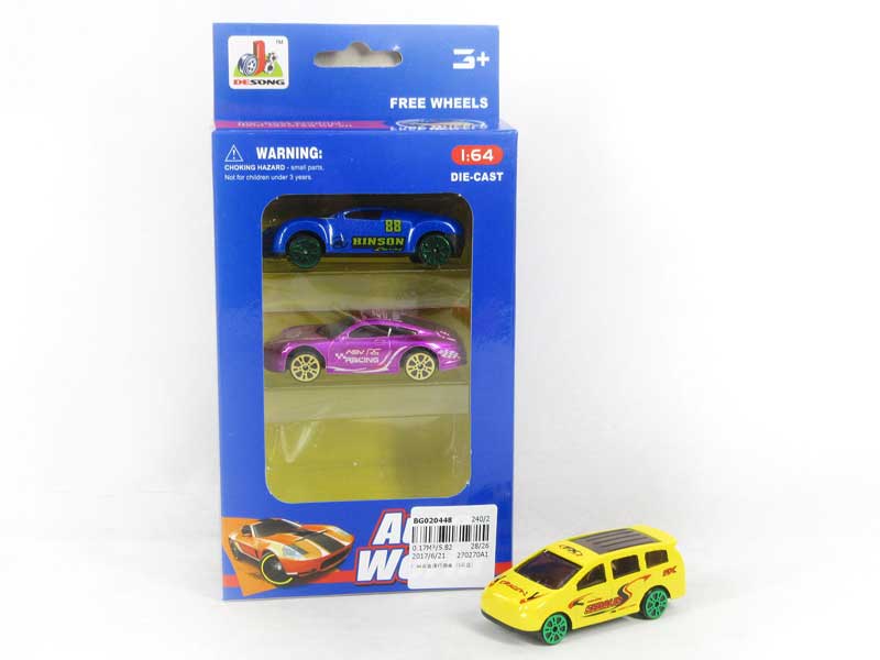 1:64 Die Cast Sports Car Free Wheel(3in1) toys