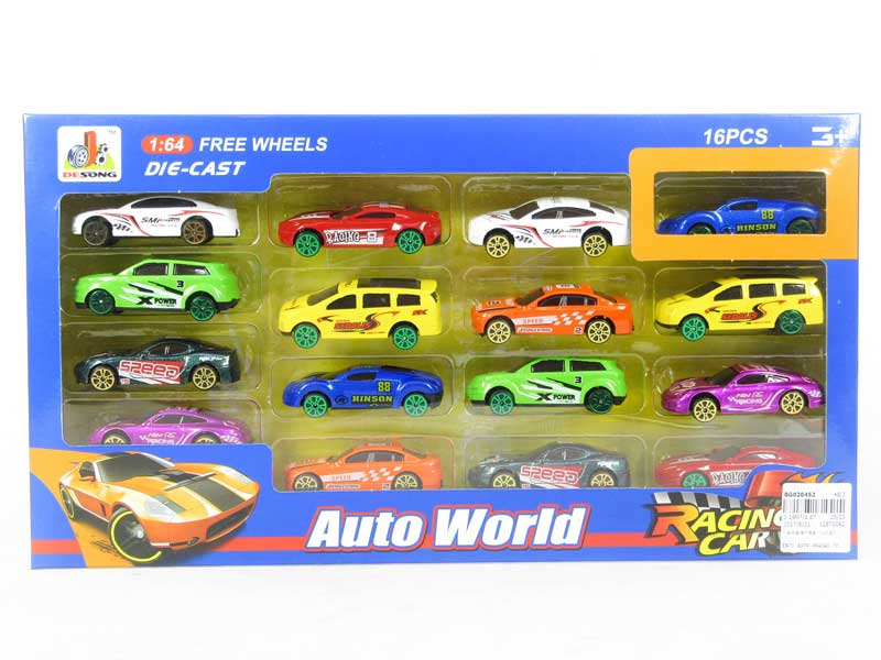 1:64 Die Cast Sports Car Free Wheel(16in1) toys