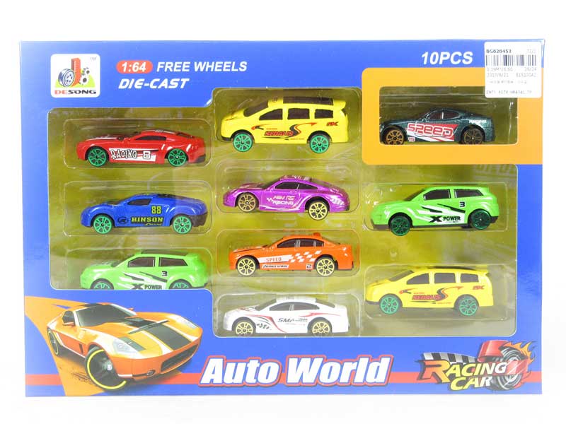 1:64 Die Cast Sports Car Free Wheel(10in1) toys