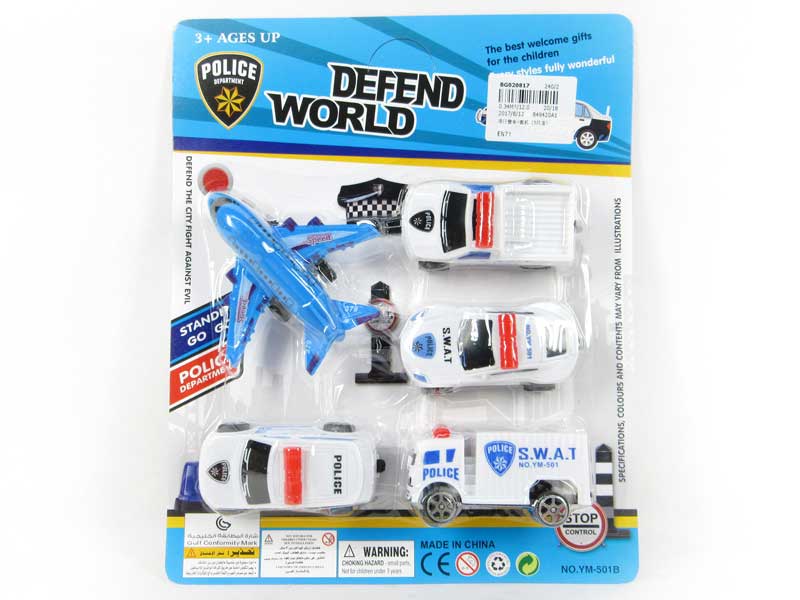 Pull Back Police Car & Airplane(5in1) toys