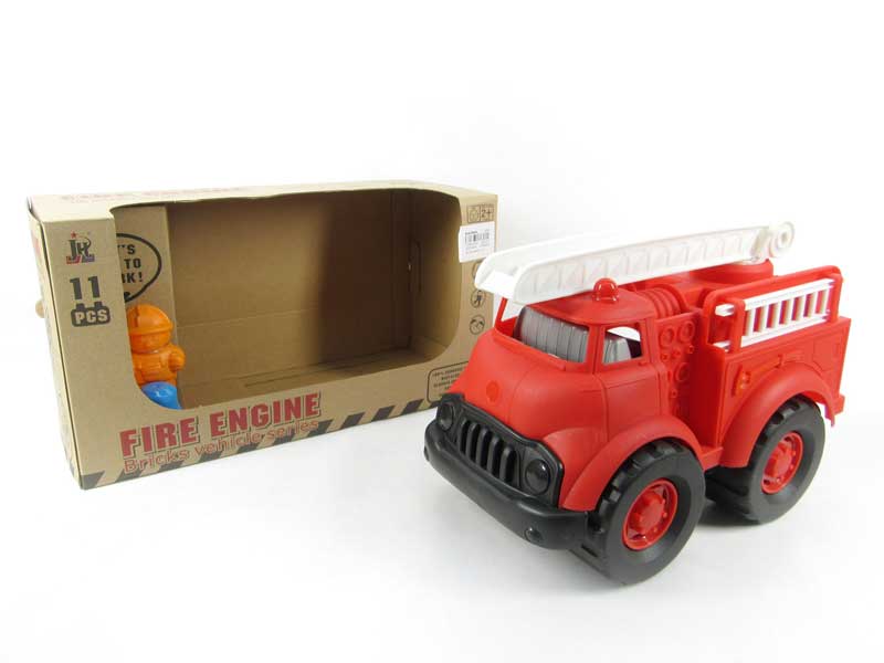 Free Wheel Block Fire Engine(11pcs) toys