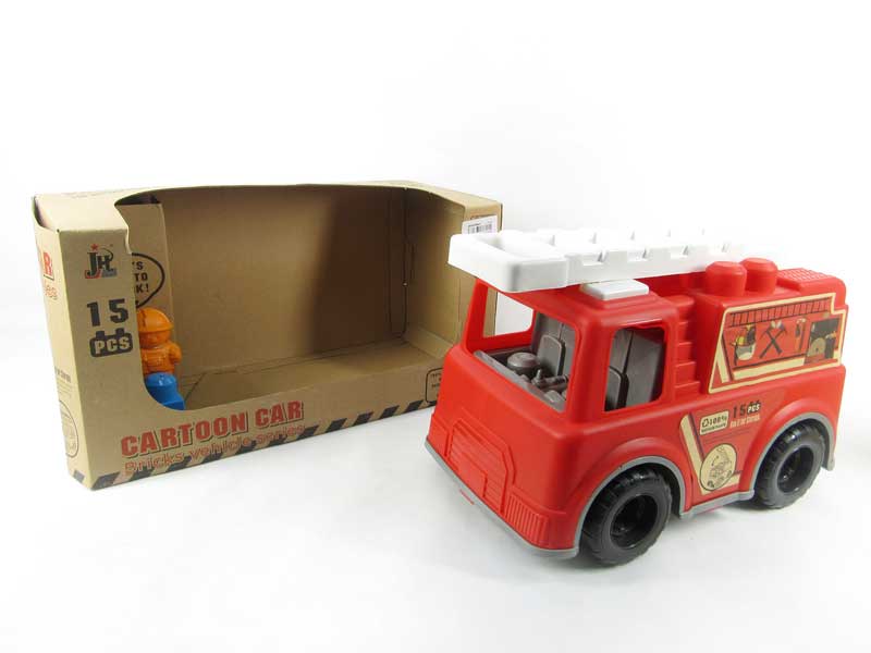 Free Wheel Block Fire Engine(15pcs) toys