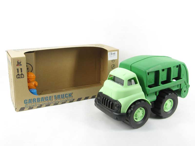 Free Wheel Block Garbage Truck(11pcs) toys